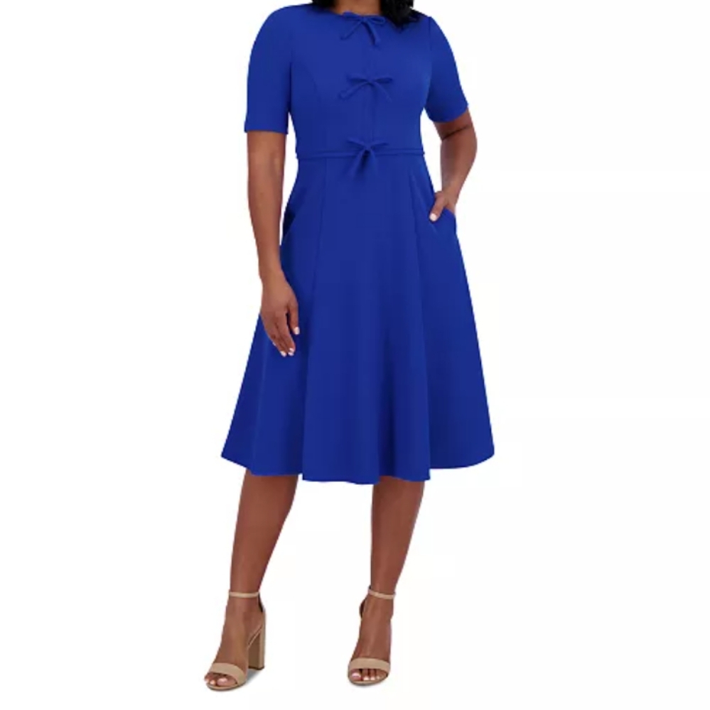 Jessica HowardWomen's Bow-Trim Fit & Flare Dress